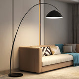 Minimalist Dome Black Arc Adjustable Floor Lamp Image - 3