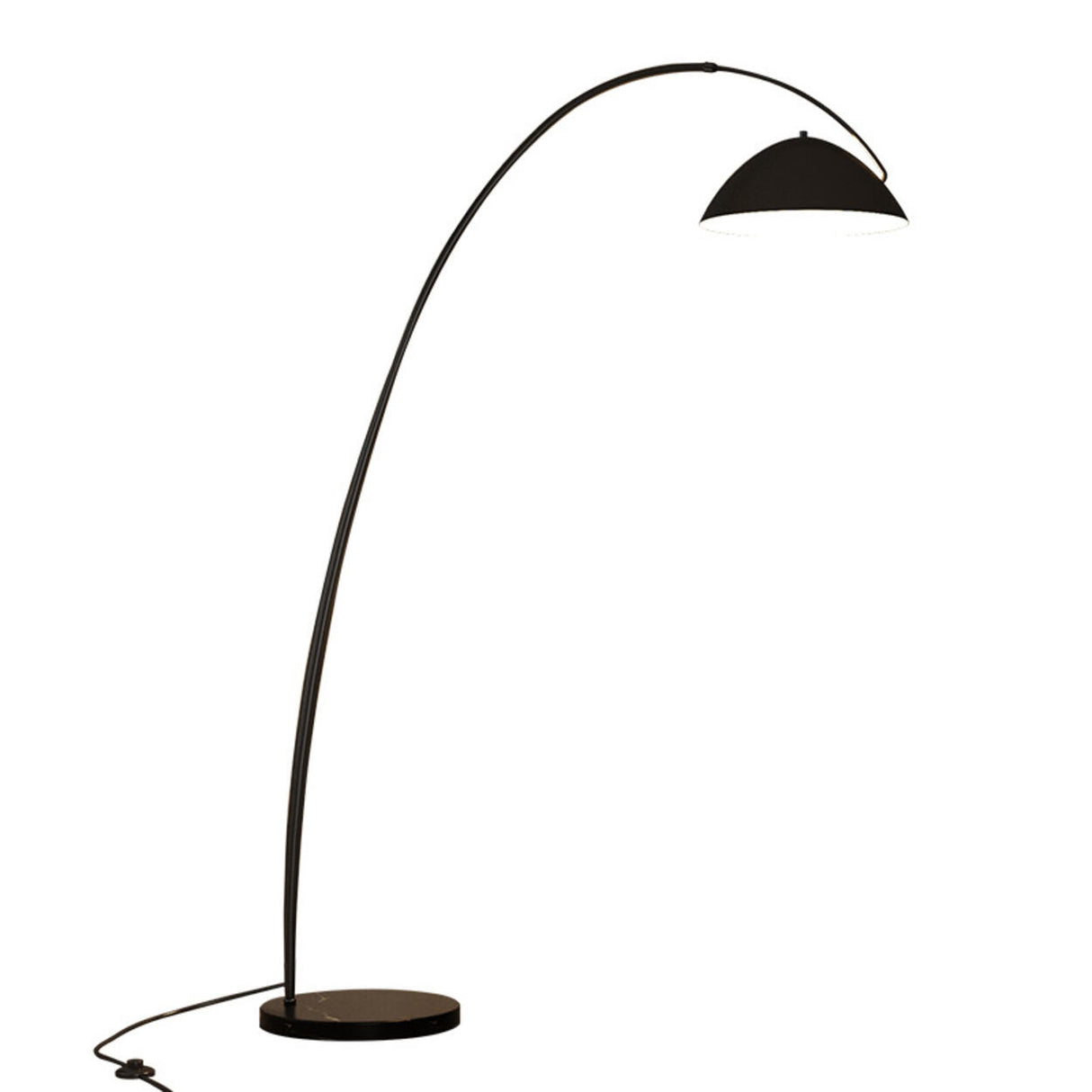 Minimalist Dome Black Arc Adjustable Floor Lamp Image - 5