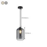 Minimalist Dome Clear Glass Amber Bedroom Pendant Light Image - 20