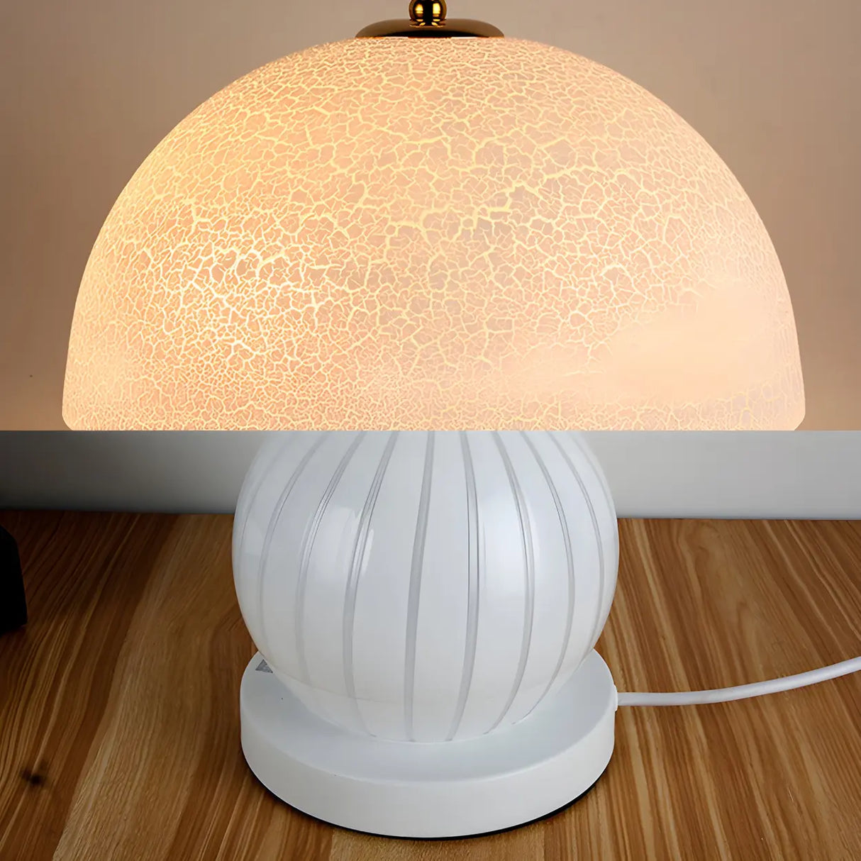 Minimalist Dome Glass Shade Globe Base Table Lamp Image - 14