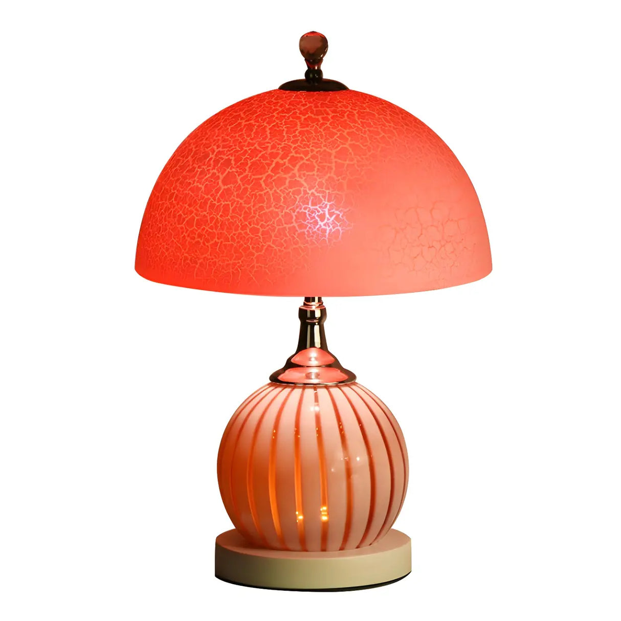 Minimalist Dome Glass Shade Globe Base Table Lamp Image - 2