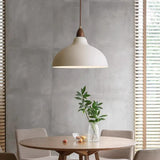 Minimalist Dome Iron White Pendant Light Dining Room Image - 1