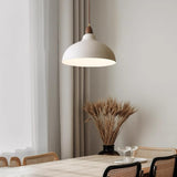 Minimalist Dome Iron White Pendant Light Dining Room Image - 4