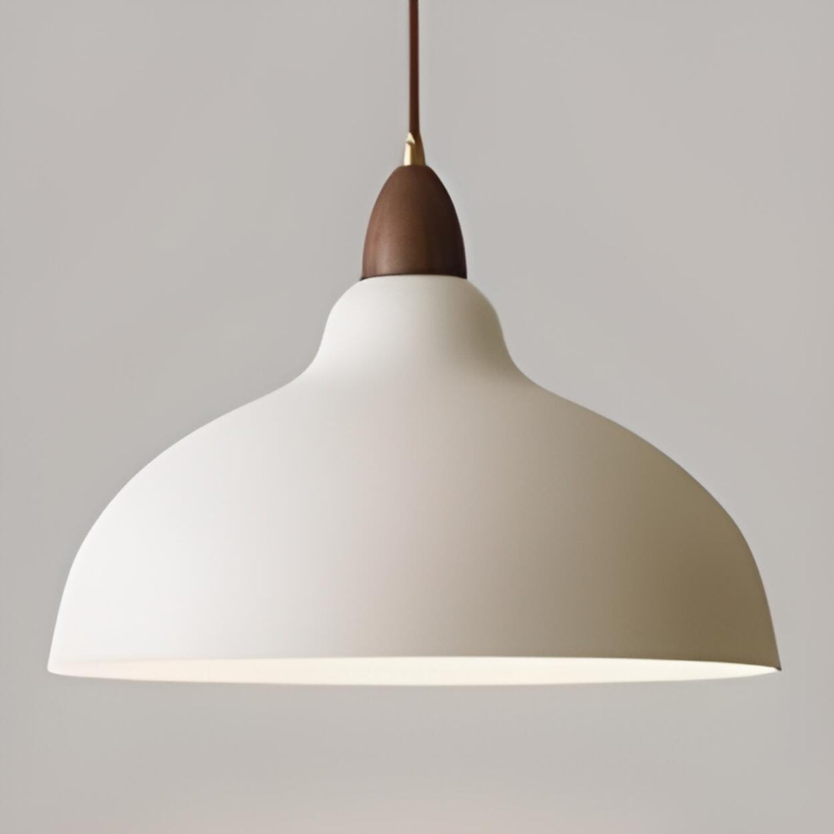 Minimalist Dome Iron White Pendant Light Dining Room Image - 6