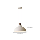 Minimalist Dome Iron White Pendant Light Dining Room #size