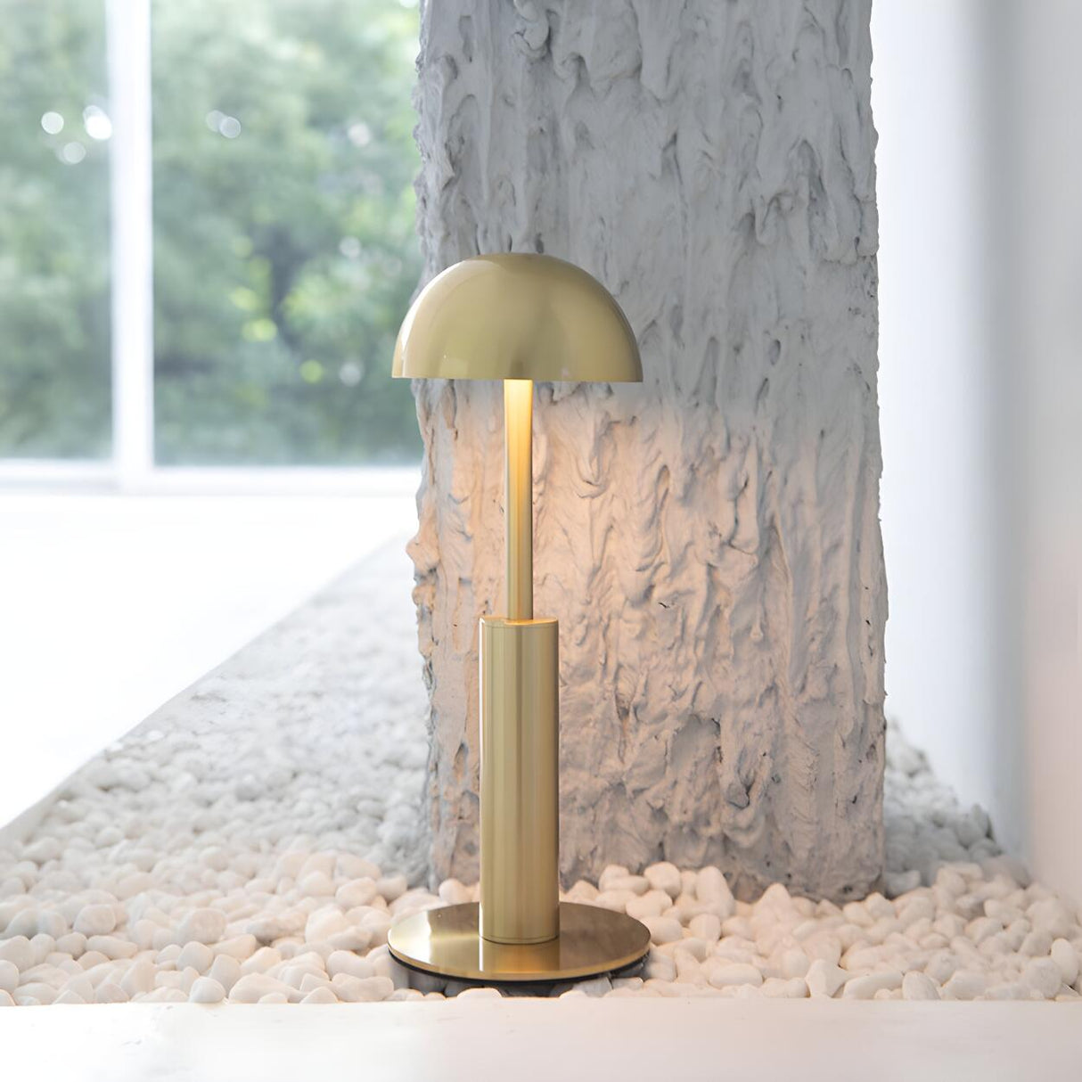 Minimalist Dome Lampshade Gold Metal Modern Table Lamp Image - 4