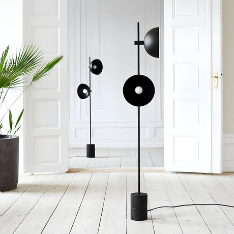 Minimalist Dome Modern LED Black Metal Floor Lamp Image - 2