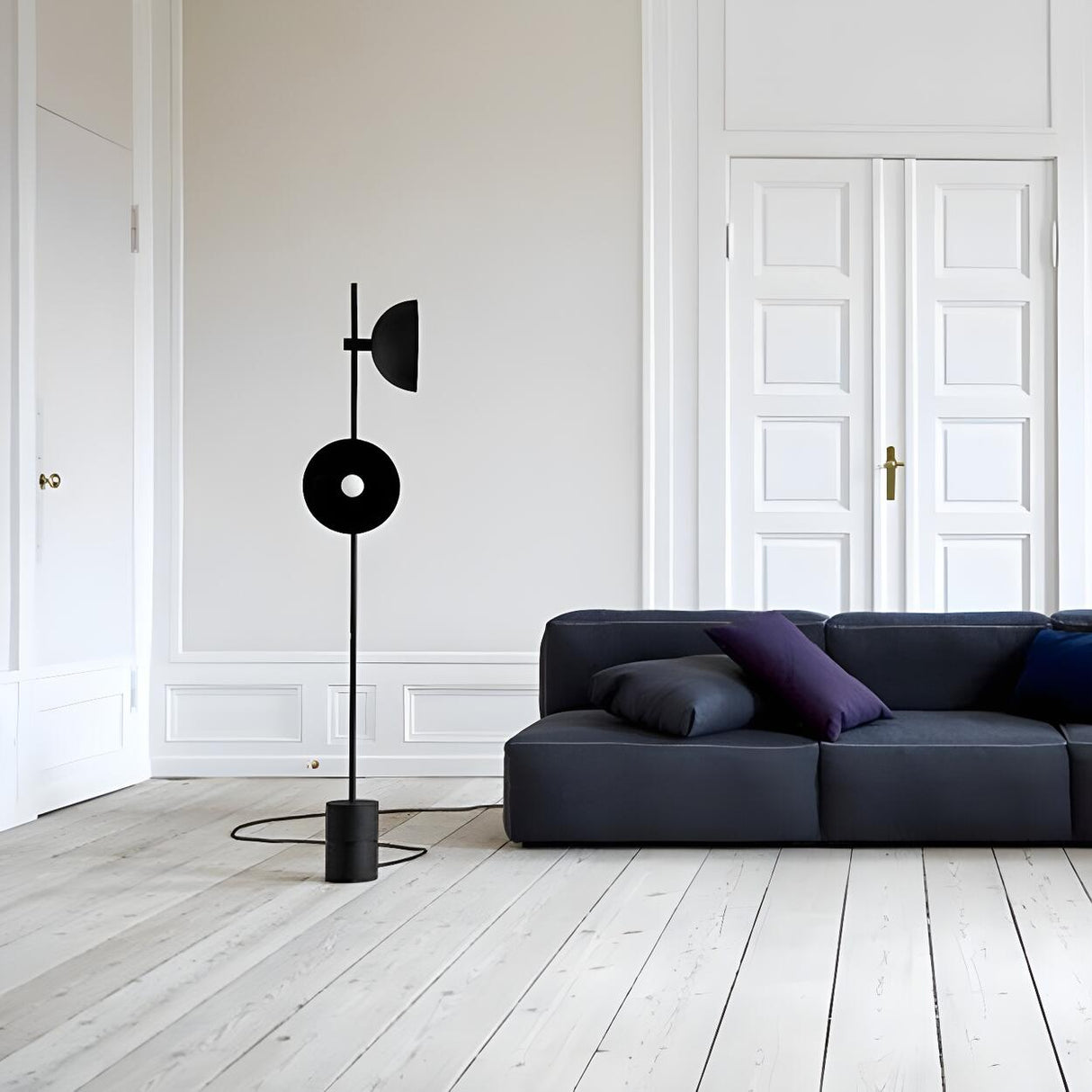 Minimalist Dome Modern LED Black Metal Floor Lamp Image - 3