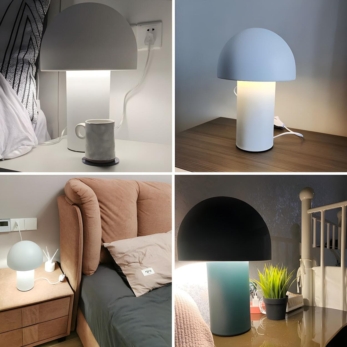 Minimalist Dome Mushroom Shape Modern Metal Table Lamp Image - 16