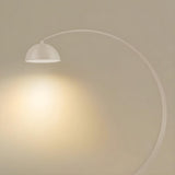 Minimalist Dome Shade White Arched Metal Floor Lamp Image - 17