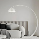 Minimalist Dome Shade White Arched Metal Floor Lamp Image - 3