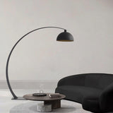 Minimalist Dome Shade White Arched Metal Floor Lamp Image - 7