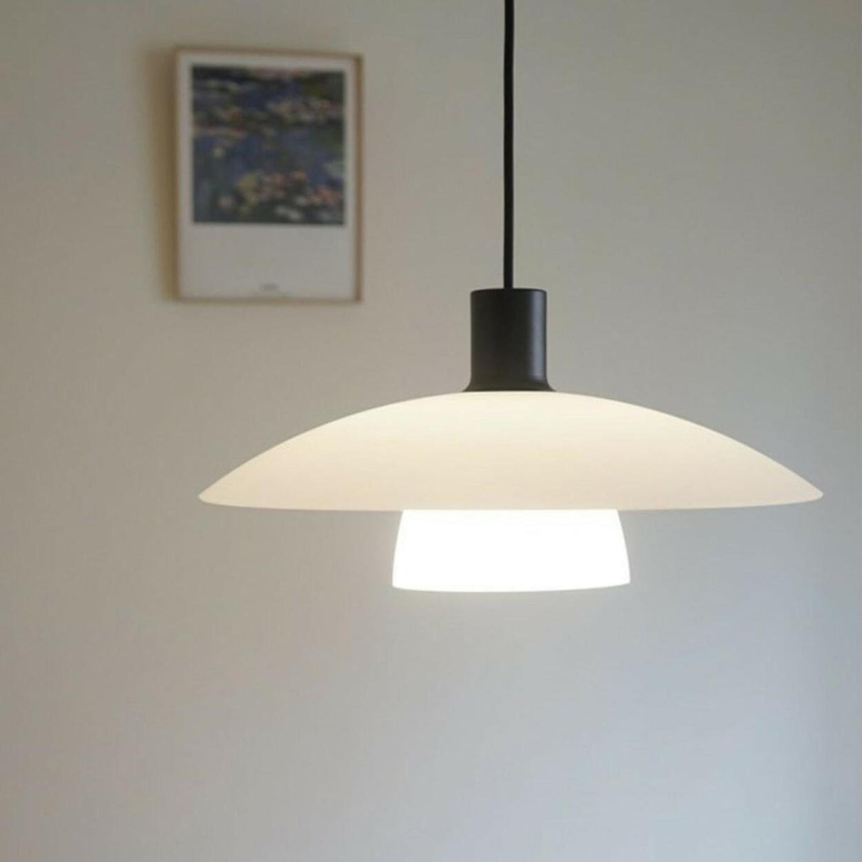 Minimalist Double-Layer White Dining Room Pendant Light Image - 12