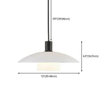 Minimalist Double-Layer White Dining Room Pendant Light #size