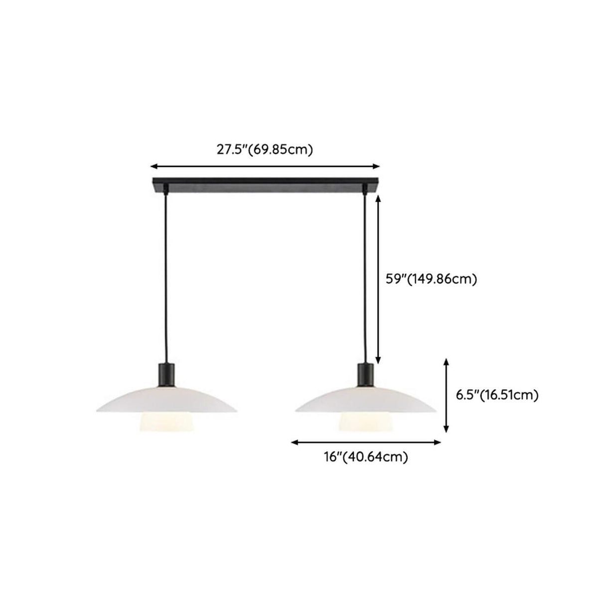 Minimalist Double-Layer White Dining Room Pendant Light Image - 16