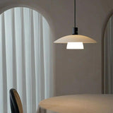 Minimalist Double-Layer White Dining Room Pendant Light Image - 4