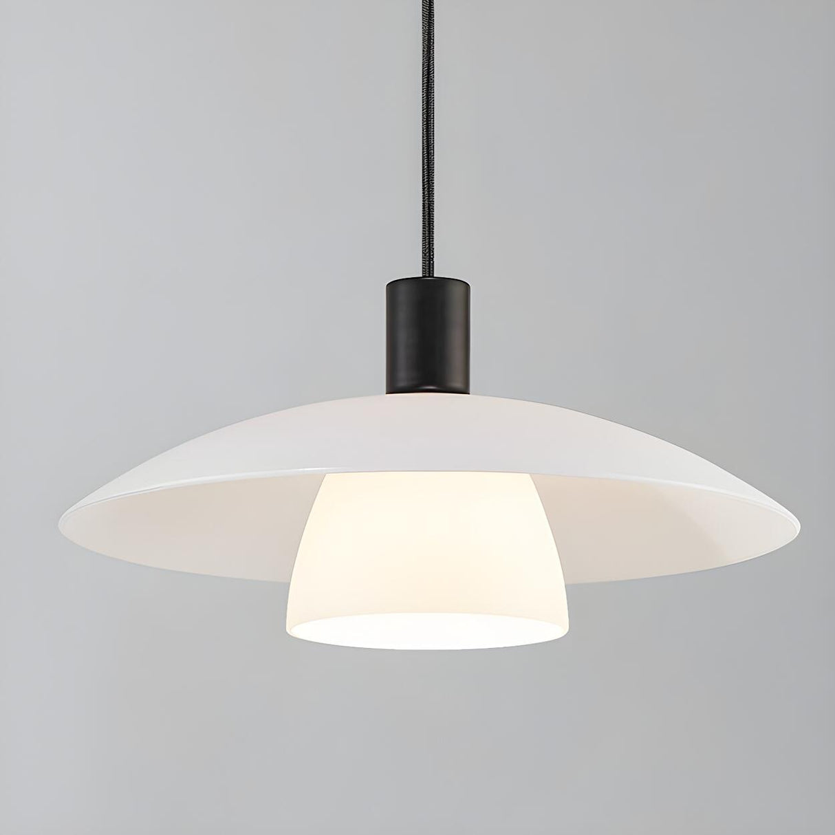 Minimalist Double-Layer White Dining Room Pendant Light Image - 8