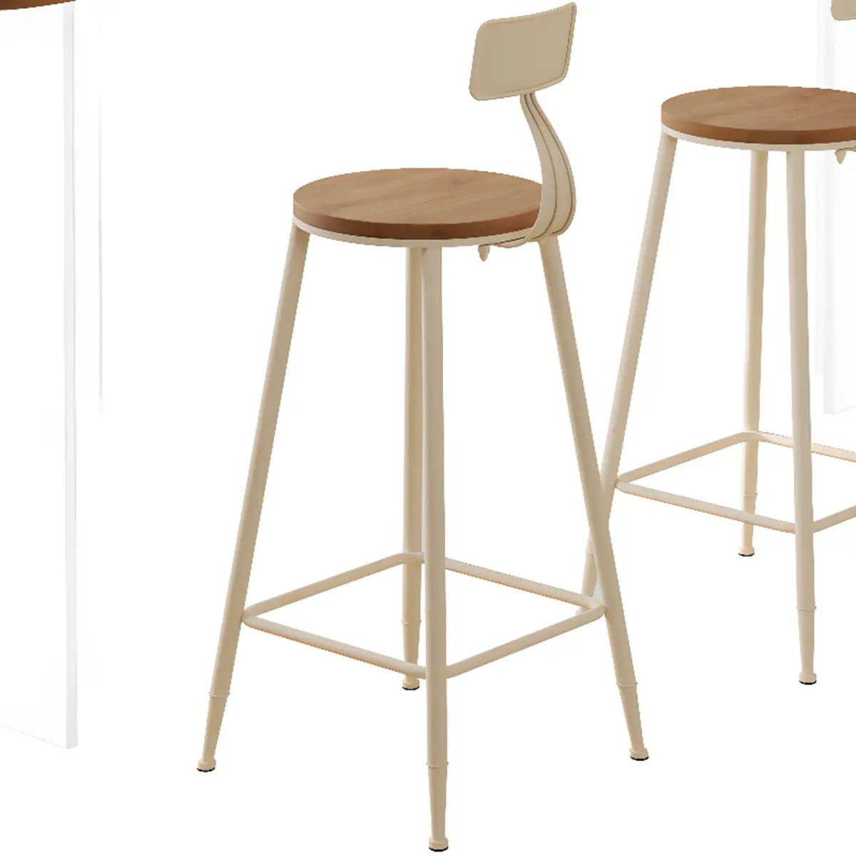 Minimalist Double Pedestal Pine Fixed Bar Table Set Image - 3