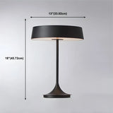 Minimalist Drum Shaped Metal LED Bedroom Table Lamp #size