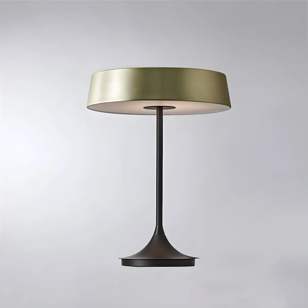 Minimalist Drum Shaped Metal LED Bedroom Table Lamp Image - 9