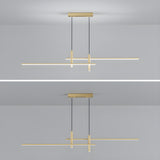 Minimalist Dual Bar LED Linear Island Pendant Light Image - 12