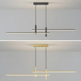 Minimalist Dual Bar LED Linear Island Pendant Light Image - 13