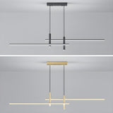 Minimalist Dual Bar LED Linear Island Pendant Light Image - 14