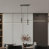 Minimalist Dual Bar LED Linear Island Pendant Light Image - 19