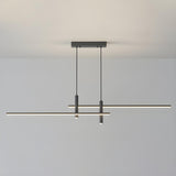 Minimalist Dual Bar LED Linear Island Pendant Light Image - 2