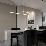 Minimalist Dual Bar LED Linear Island Pendant Light Image - 4