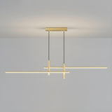 Minimalist Dual Bar LED Linear Island Pendant Light Image - 5