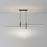 Minimalist Dual Bar LED Linear Island Pendant Light Image - 6