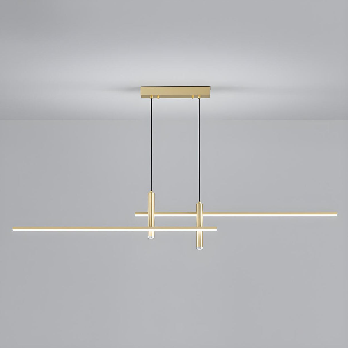 Minimalist Dual Bar LED Linear Island Pendant Light Image - 7