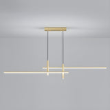 Minimalist Dual Bar LED Linear Island Pendant Light Image - 7