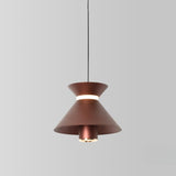 Minimalist Dual Light Metal Conical Cone LED Pendant Light Image - 10