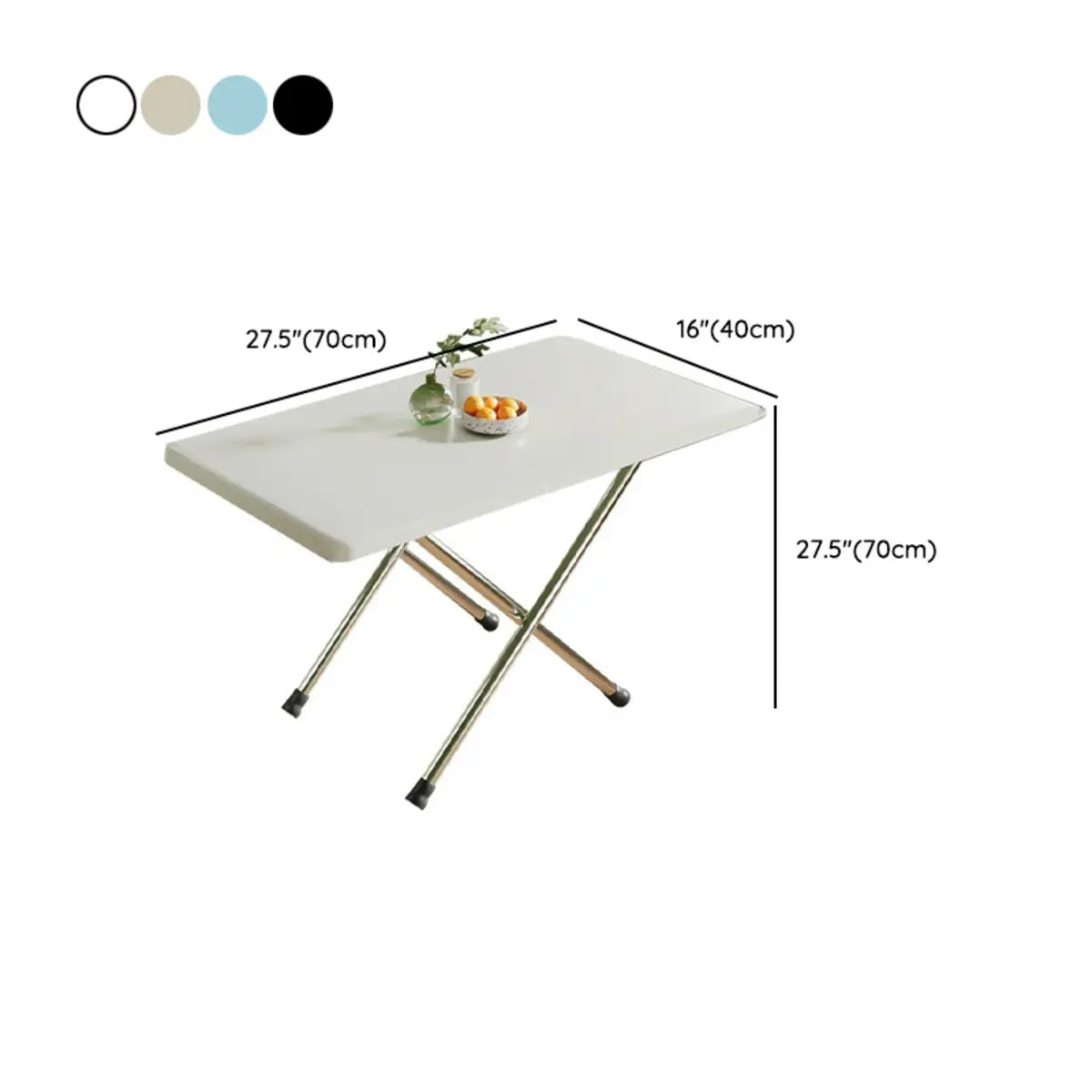 Minimalist Extendable Rectangle Folding Dining Table White 