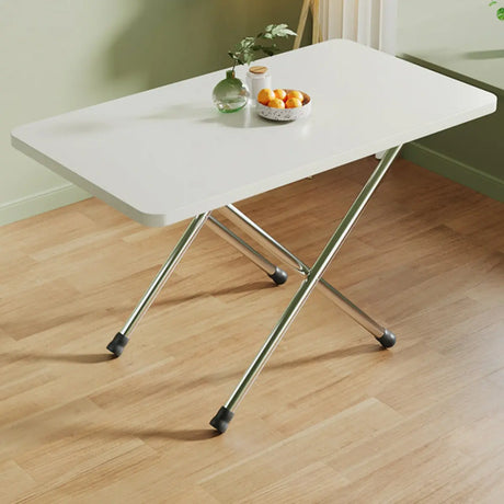 Minimalist Extendable Rectangle Folding Dining Table White Image - 2