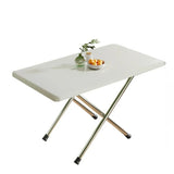 Minimalist Extendable Rectangle Folding Dining Table White Image - 9