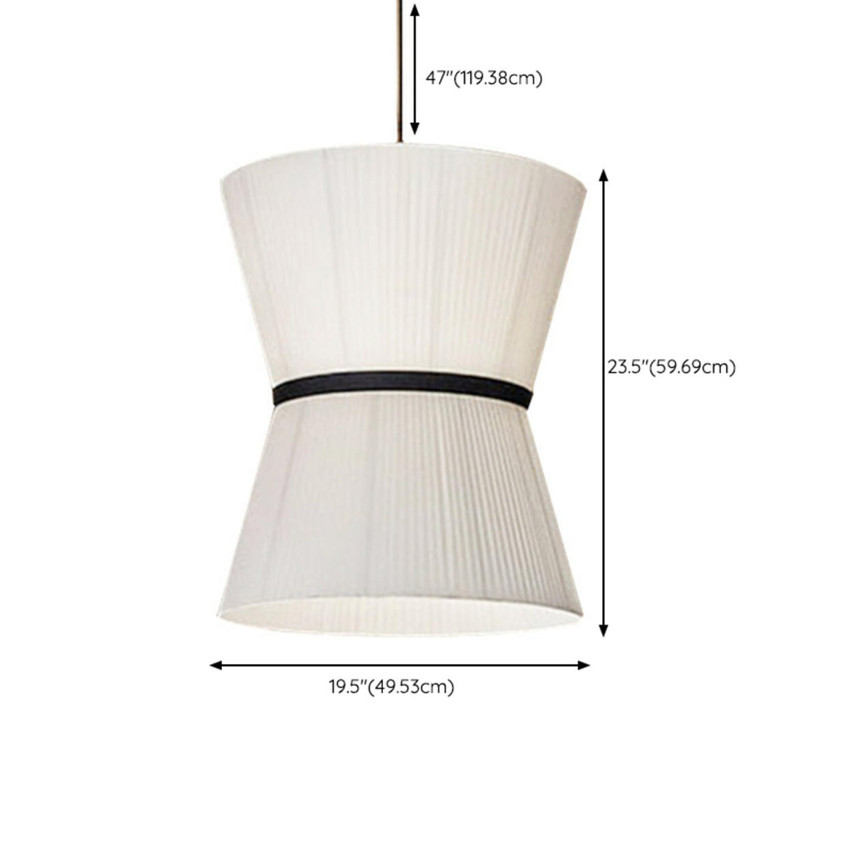 Minimalist Fabric Adjustable White Pendant Light Image - 10