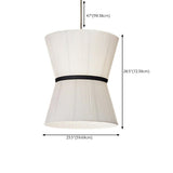 Minimalist Fabric Adjustable White Pendant Light Image - 11