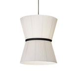 Minimalist Fabric Adjustable White Pendant Light Image - 5