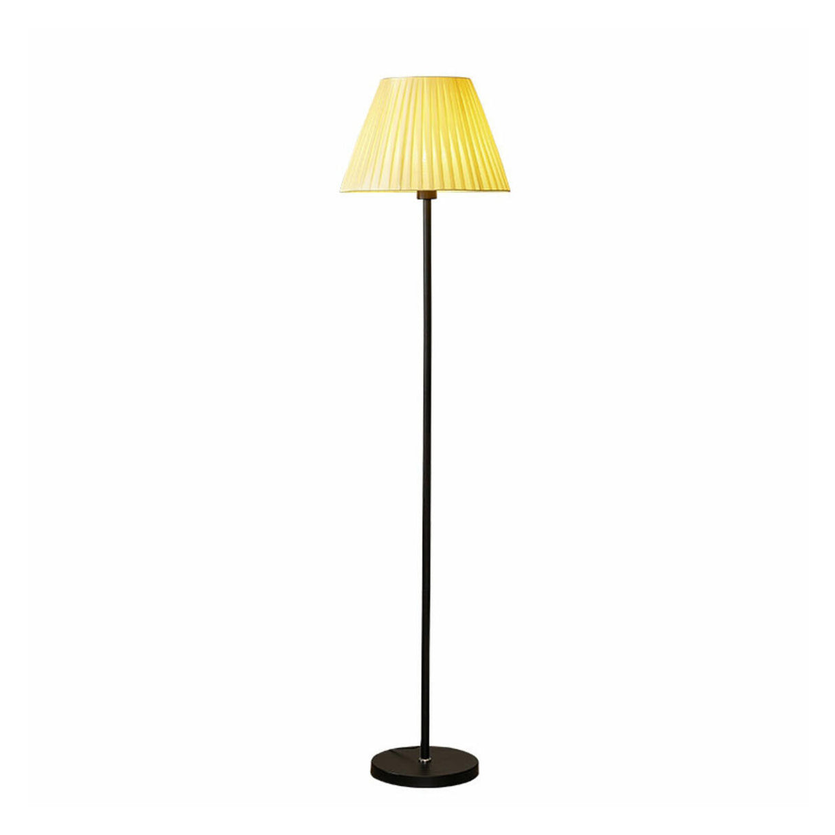 Minimalist Fabric Barrel Shade Metal Floor Lamp Image - 5