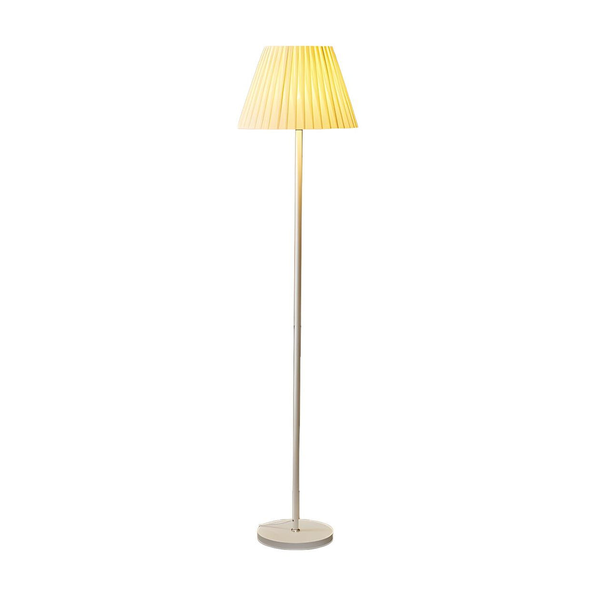 Minimalist Fabric Barrel Shade Metal Floor Lamp Image - 6