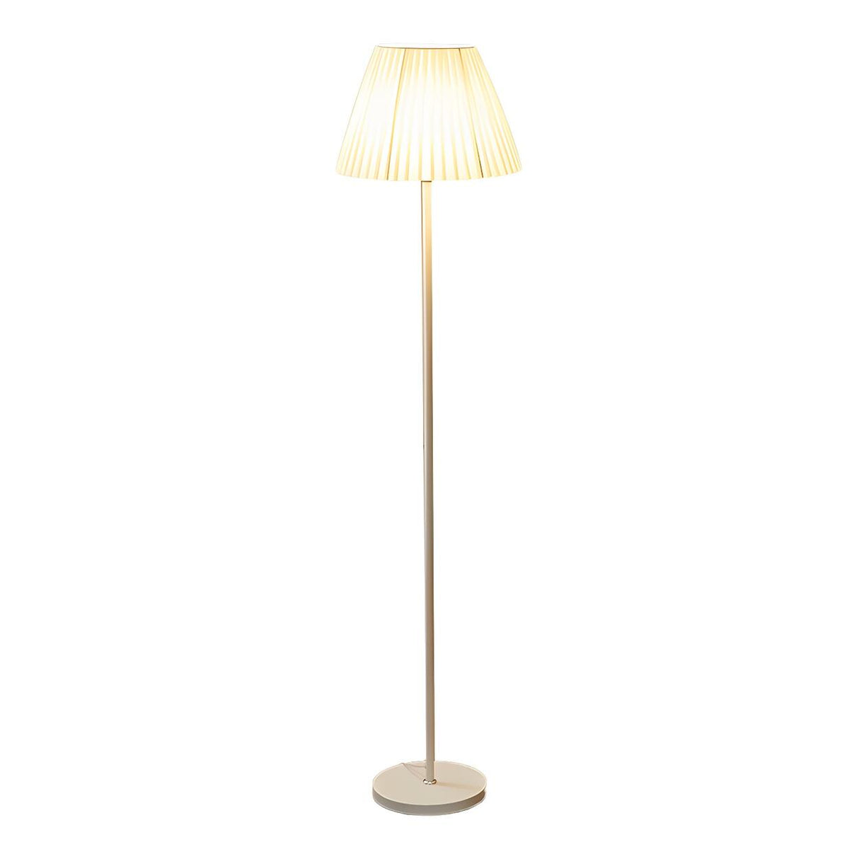 Minimalist Fabric Barrel Shade Metal Floor Lamp Image - 7