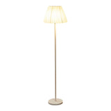 Minimalist Fabric Barrel Shade Metal Floor Lamp Image - 7