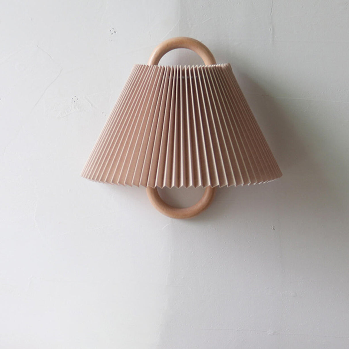 Minimalist Fabric Cone Shade Wooden Frame Wall Sconce Image - 10