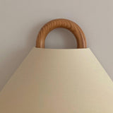 Minimalist Fabric Cone Shade Wooden Frame Wall Sconce Image - 17