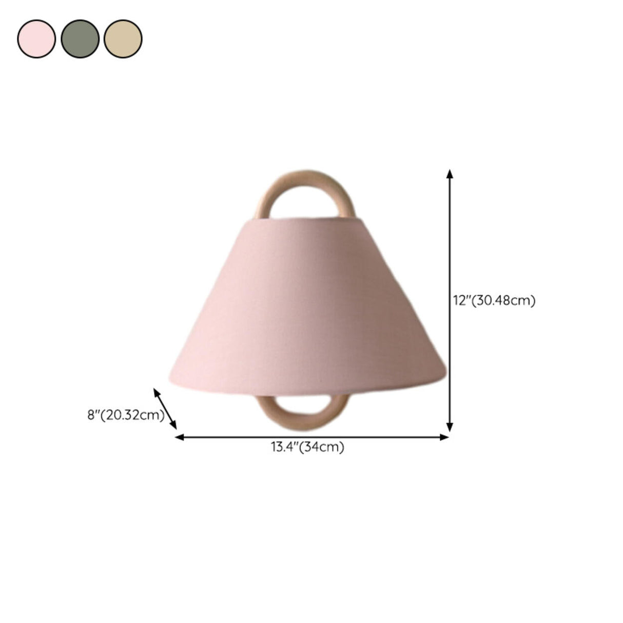 Minimalist Fabric Cone Shade Wooden Frame Wall Sconce 