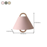 Minimalist Fabric Cone Shade Wooden Frame Wall Sconce #size