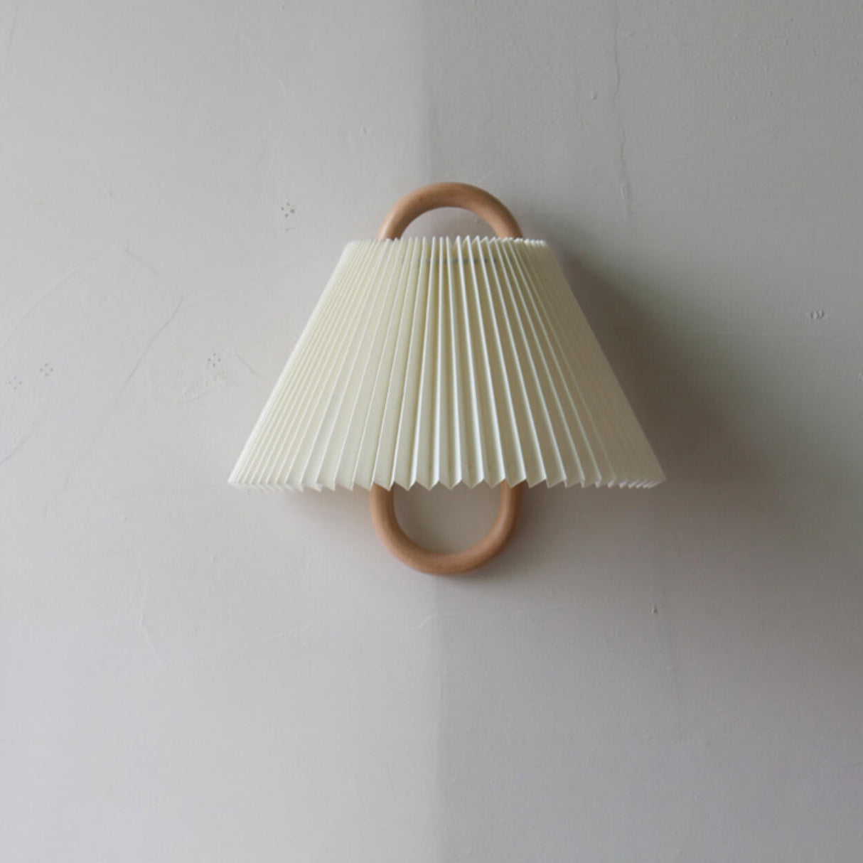 Minimalist Fabric Cone Shade Wooden Frame Wall Sconce Image - 6